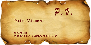 Pein Vilmos névjegykártya